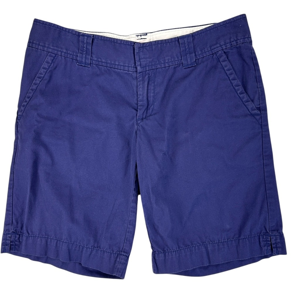 Lilly Pulitzer Chino Shorts Women 4 Navy Blue Cotton Mid Rise Classic Preppy